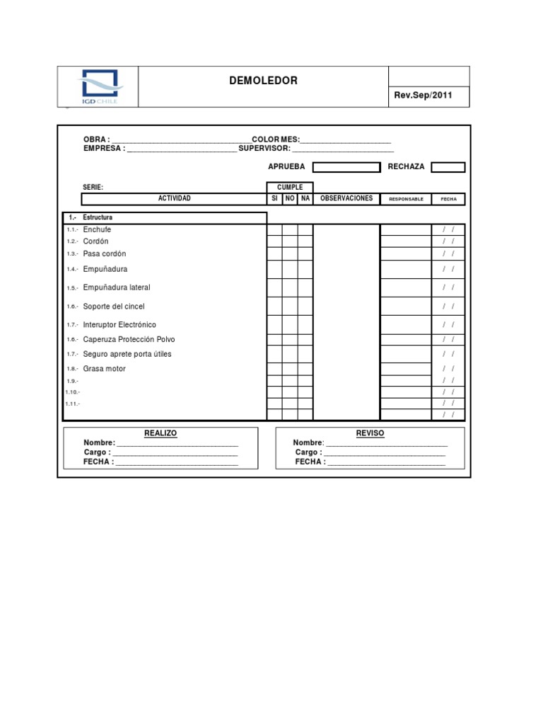 Checklist de Inspección de Demolición | PDF | Negocios