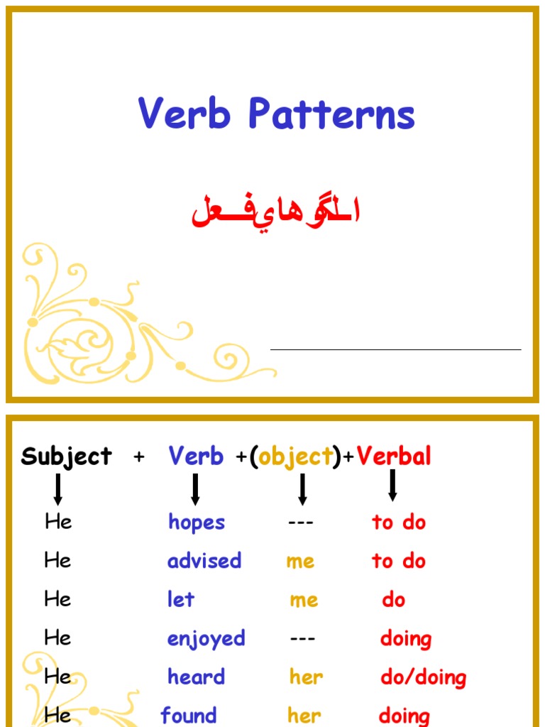 Understanding Verb Patterns | PDF
