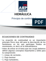 Ecuación de continuidad y principios básicos de hidráulica