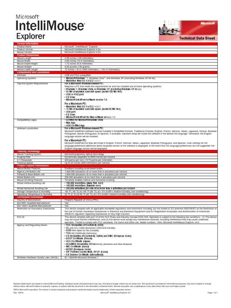 TDS IntelliMouseExplorer4.0 PDF | PDF | Mac Os | Microsoft Windows