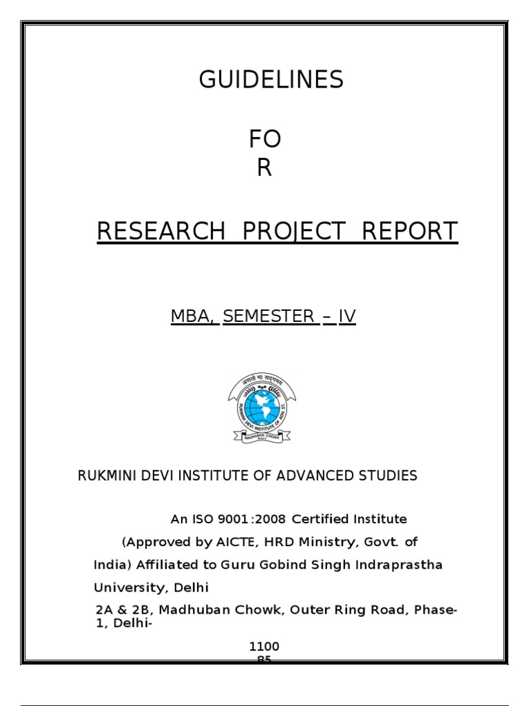 Research Project Guidelines Pdf Business