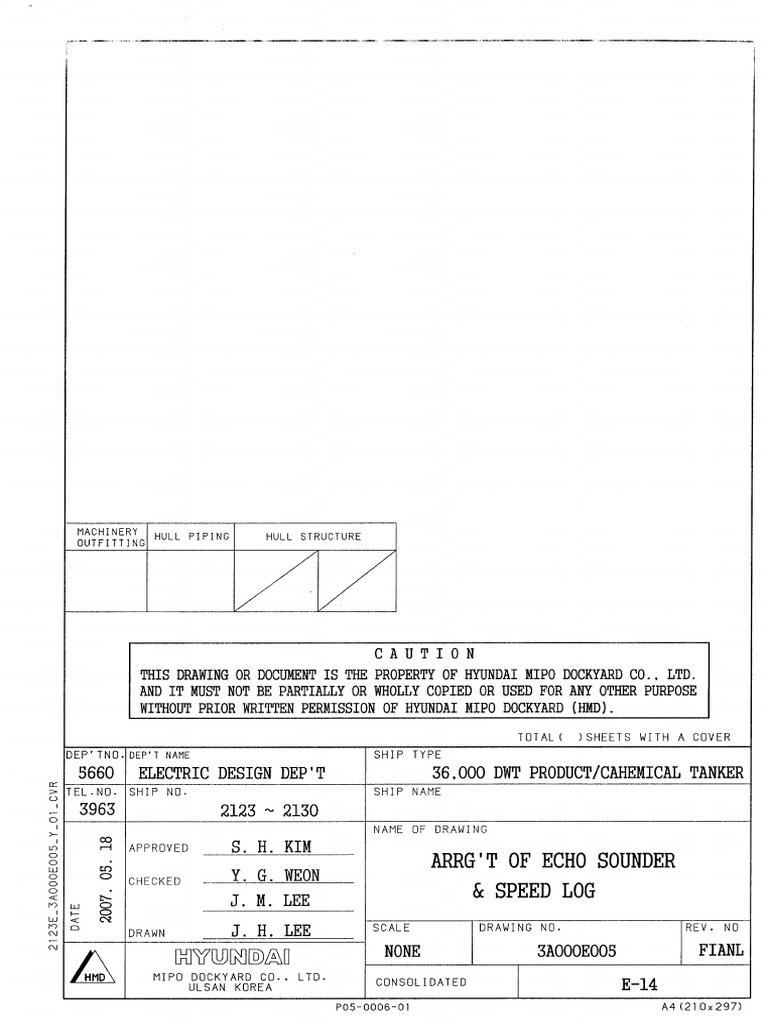 E-14 3A000E005 Arrt of Echo Sounder & Speed Log | PDF