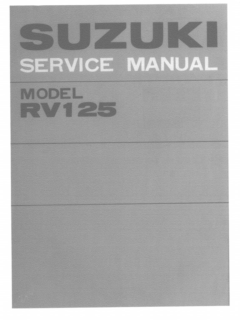 Suzuki RV125 Service Manual PDF | PDF