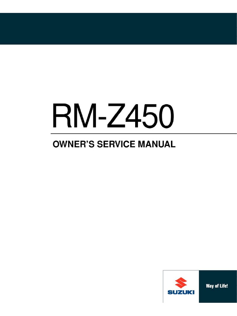 Suzuki RM-Z450L7 '17 Service Manual (99011-28H59-01A) | PDF