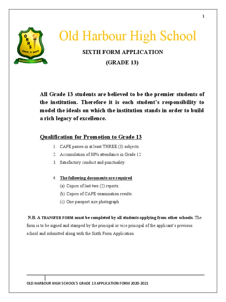 Grade 13 Application | PDF | Academic Degree | Science