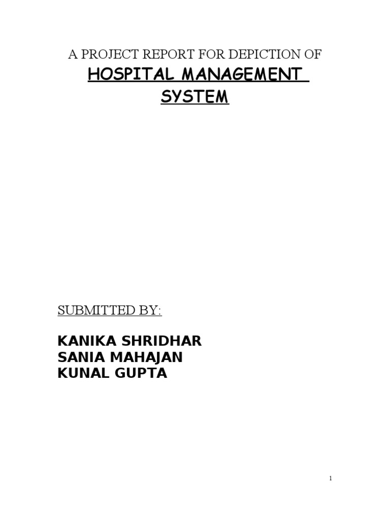 Hospital Management System Project Report | PDF | Business