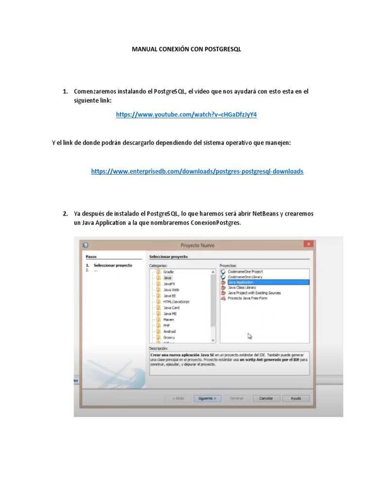 Conexión Java a PostgreSQL | PDF | Postgre Sql | Software