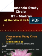 Vivekananda Study Circle IIT - Madras: An Overview of Its Activities
