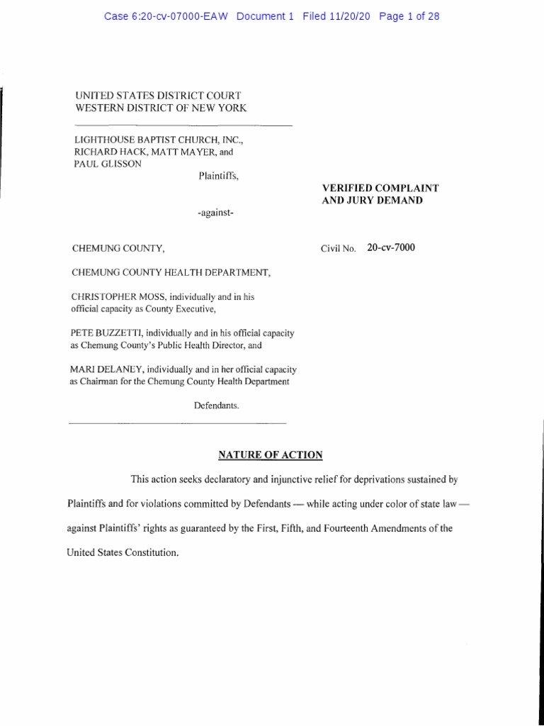 Verified Complaint and Jury Demand | PDF | Equal Protection Clause ...