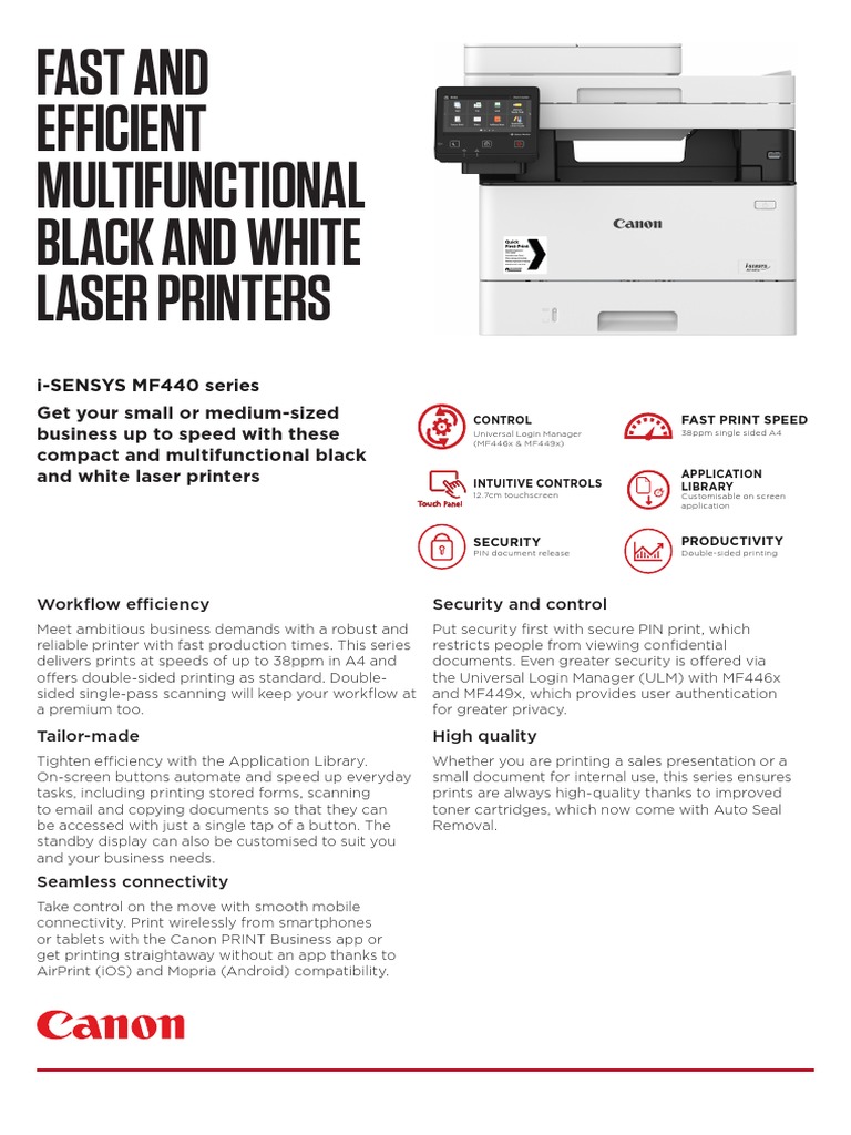 Canon i-SENSYS MF440 Series - Eng | PDF | Fax | Printer (Computing)