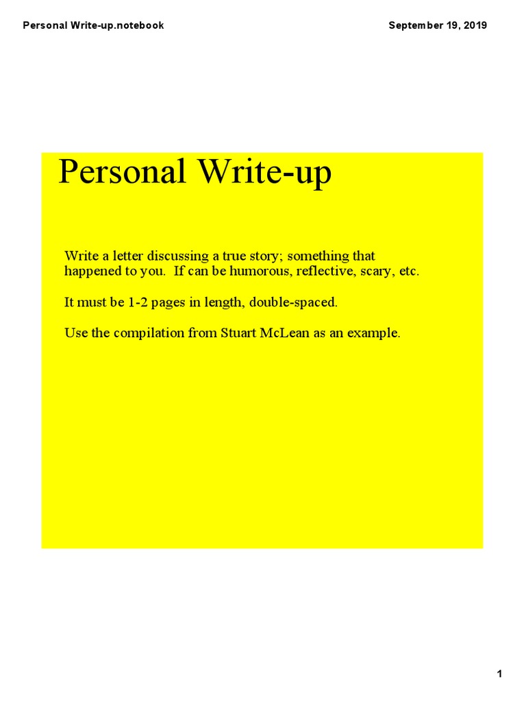 Personal Story Writing Guidelines | PDF | General Fiction