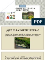 De La Horticultura A La Agricultura 4to
