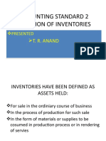Accounting Standard 2 Valuation of Inventories: T. R. Anand
