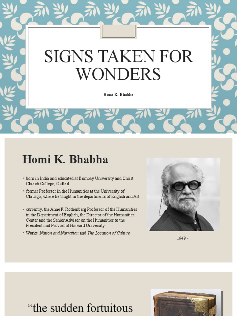 Bhabha's Signs and Colonial Ambivalence | PDF