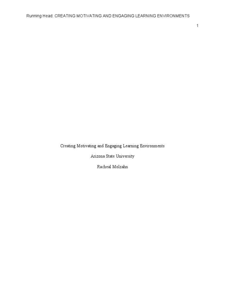 Creating Motivating and Engaging Learning Environments 4 | PDF ...