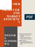 Consumer, Producer and Market Efficiency