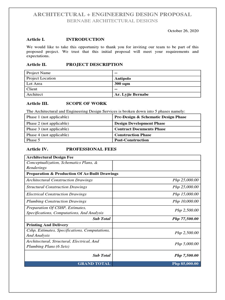 Archl - Proposal - As-Built - Sir Bernard PDF | PDF | Engineering ...