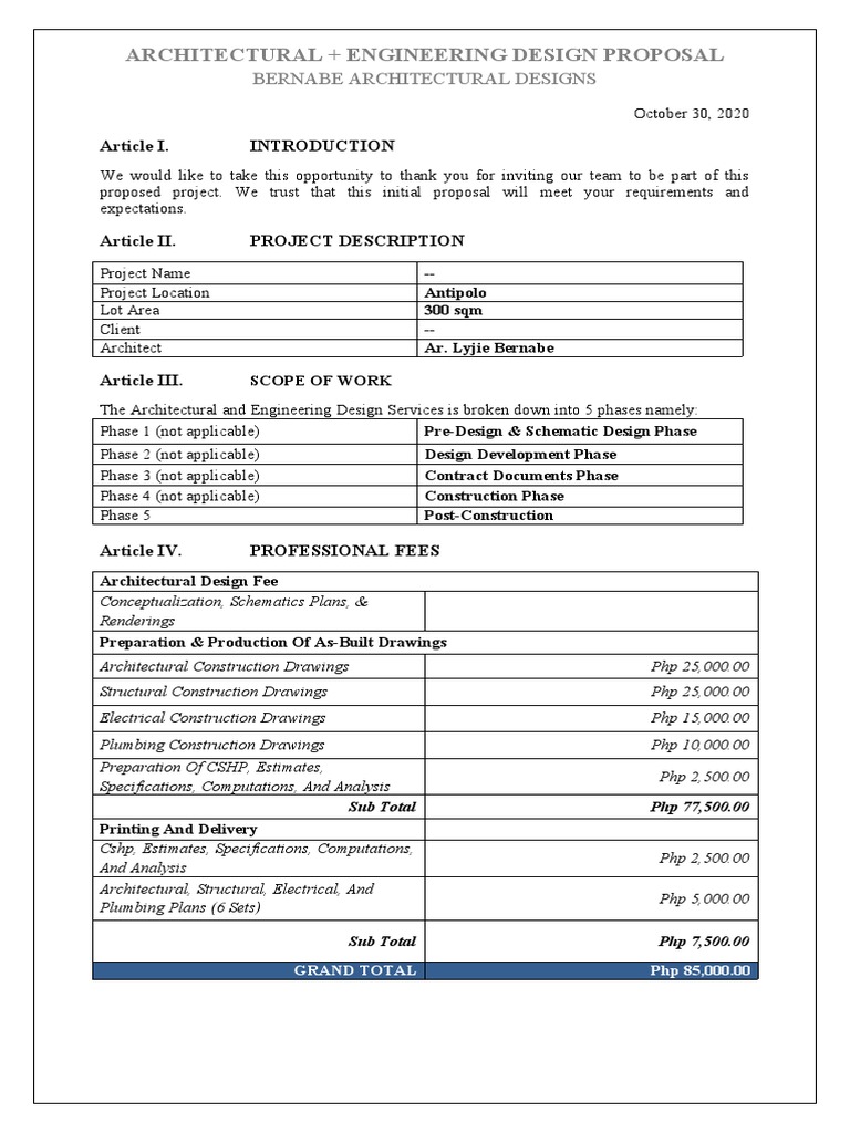 Architectural Design Proposal Overview | PDF | Engineering Design ...