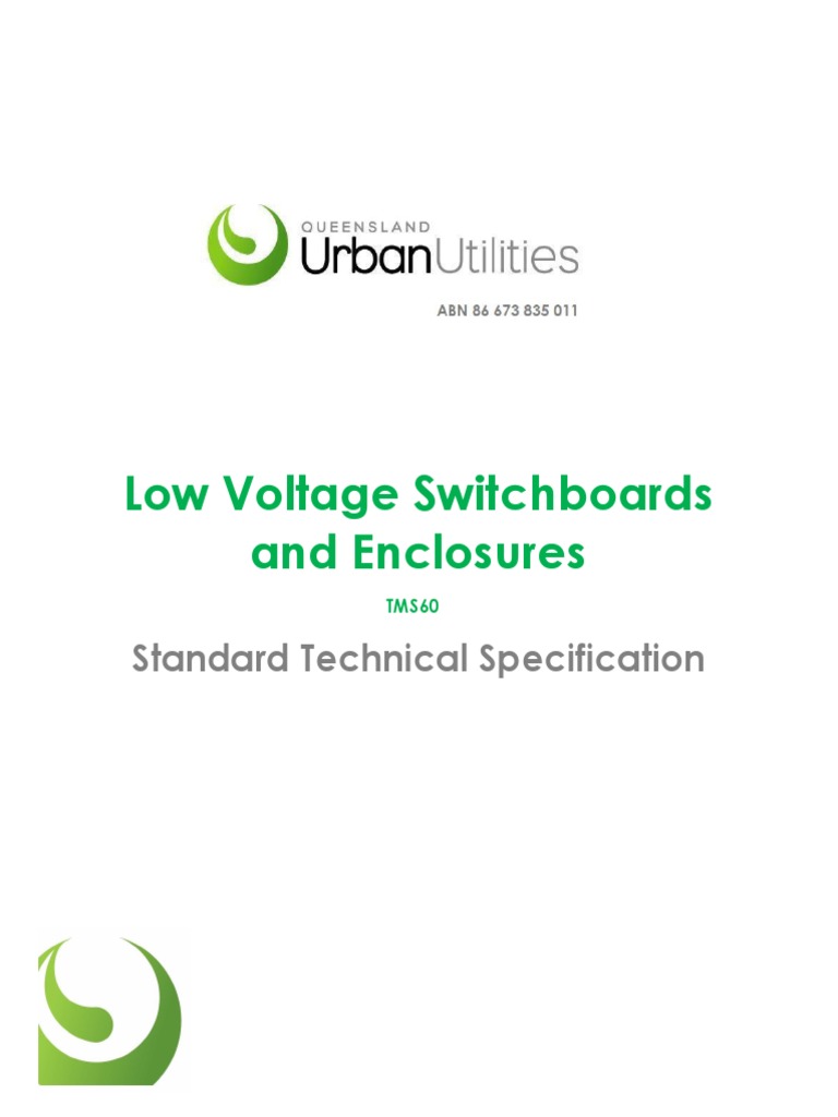 Specification for Low Voltage Switchboards and Enclosures | PDF ...