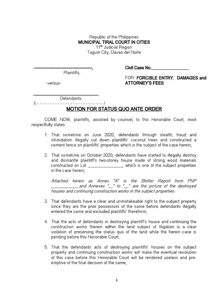motion-for-status-quo-order-pdf-lawsuit-social-institutions