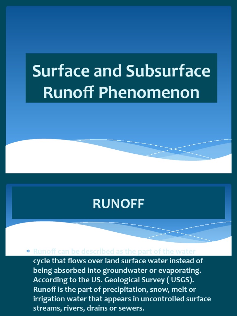 Understanding Surface and Subsurface Runoff | PDF