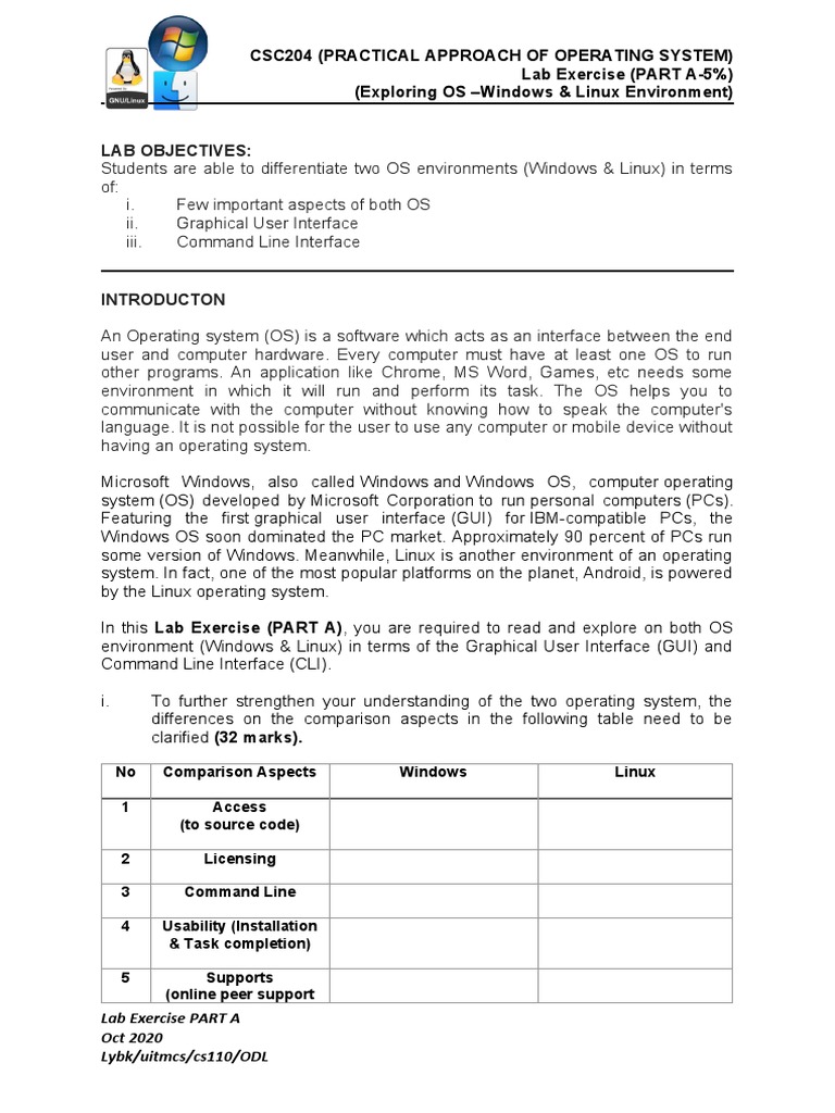 Managing Windows & Linux GUI in Lab | PDF | Graphical User Interfaces ...