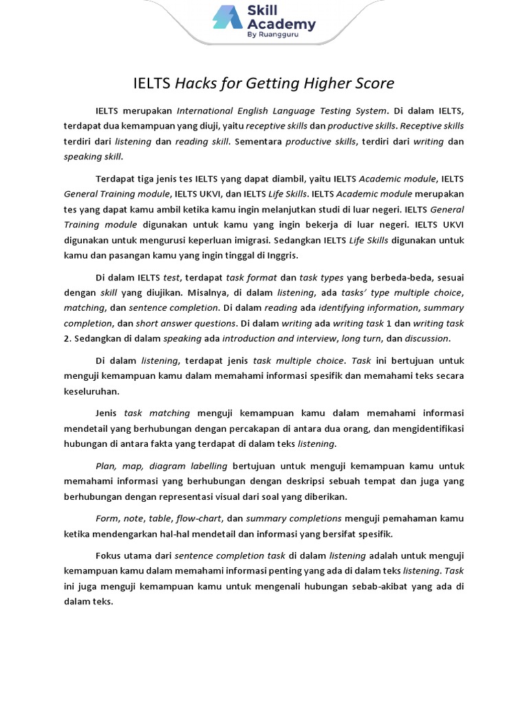 Ielts Hacks Pdf Pdf