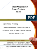 Business - Opportunity - Identificationbusiness Opportunity Identification