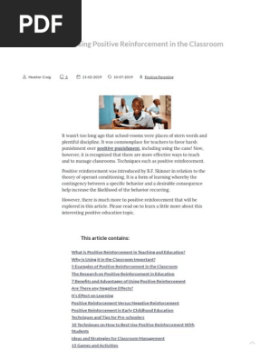 Long Intro Article 5 Activities for Using Positive Reinforcement in the Classroom