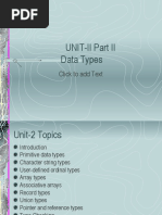 Unit-Ii Part Ii Data Types: Click To Add Text