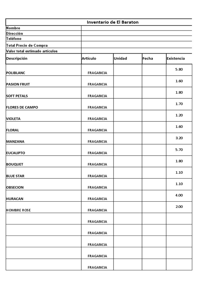 Inventario de Materias Primas PDF