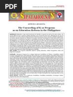 The Unraveling of K-12 Program As An Education Reform in The Philippines