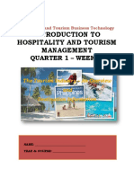 WEEK 1, WEEK 2, and WEEK 3 - INTRODUCTION TO HOSPITALITY AND TOURISM PDF