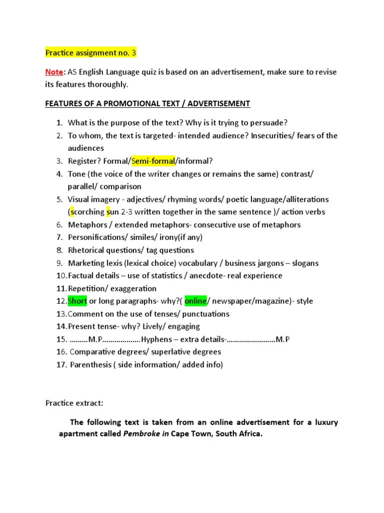Features of A Promotional Text | PDF
