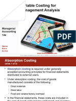 Variable Costing For Management Analysis: Managerial Accounting 14e