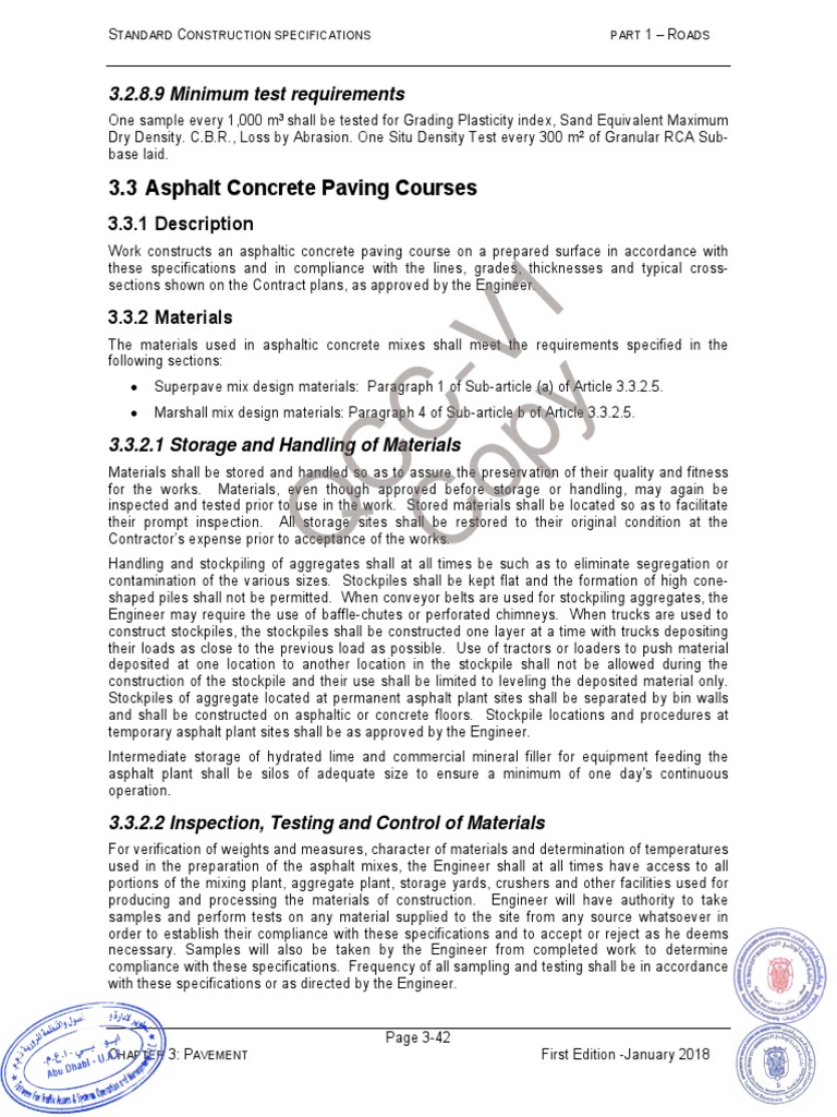 Asphalt Concrete Paving Specifications | PDF | Road Surface | Asphalt