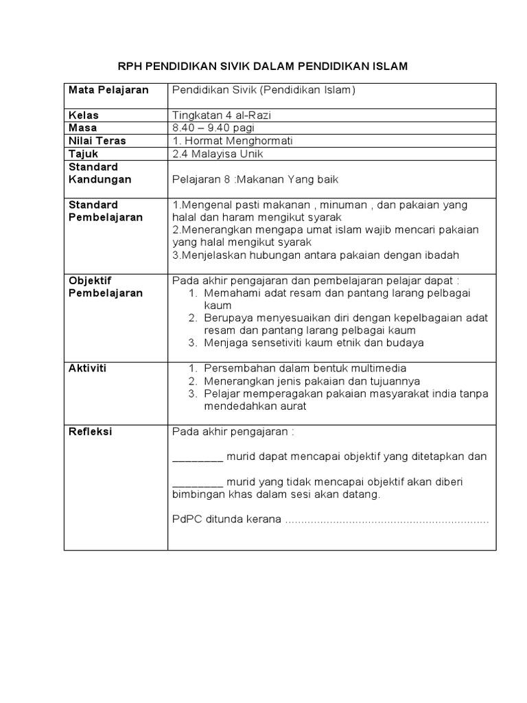 Rph Sivik T4 Tema Hormat Menghormati 2 4 Pdf