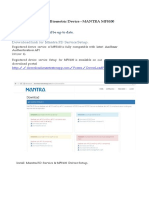 बायोमेट्रिक मशीन उपयोगकर्ता पुस्तिका MANTRA PDF