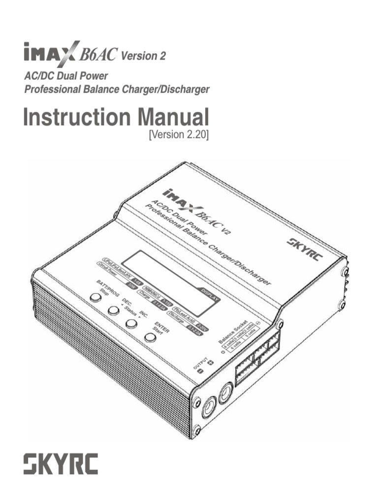 Instruction Manual AC/DC Dual Power Professional Balance Charger