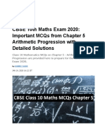 Cbse 10Th Maths Exam 2020: Important Mcqs From Chapter 5 Arithmetic Progression With Detailed Solutions