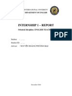 Internship 1 - Sample Report (ET) 2020