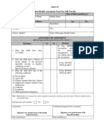 Annex D Quick Health Assessment Form - MR Vaccine