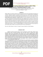 An Analysis of Consumer Satisfaction in Laguna On Online Selling Basis For A Marketing Strategy For Lazada PDF