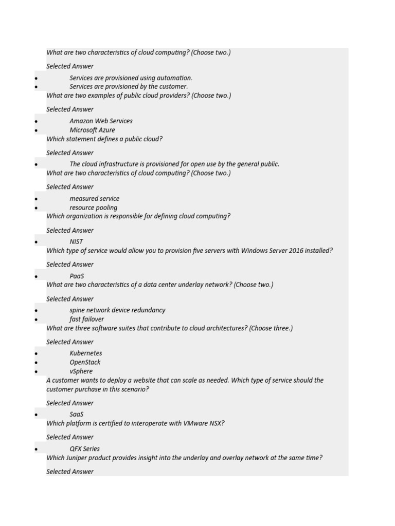 Cloud Voucher Assessment Test | PDF | Cloud Computing | Juniper Networks