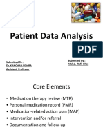 Patient Data Analysis: Submitted To: Dr. Kanchan Vohra Assistant Professor Submitted By: Mohd. Rafi Bhat