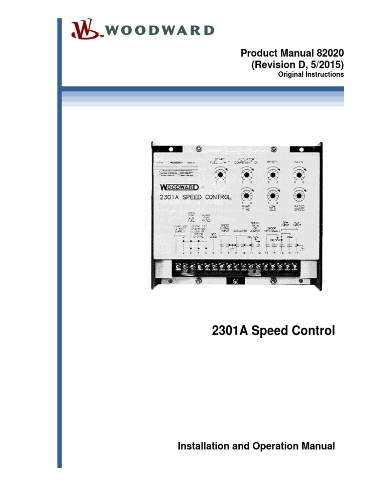 2301A Speed Control - Installation and Operation Manual PDF | PDF ...