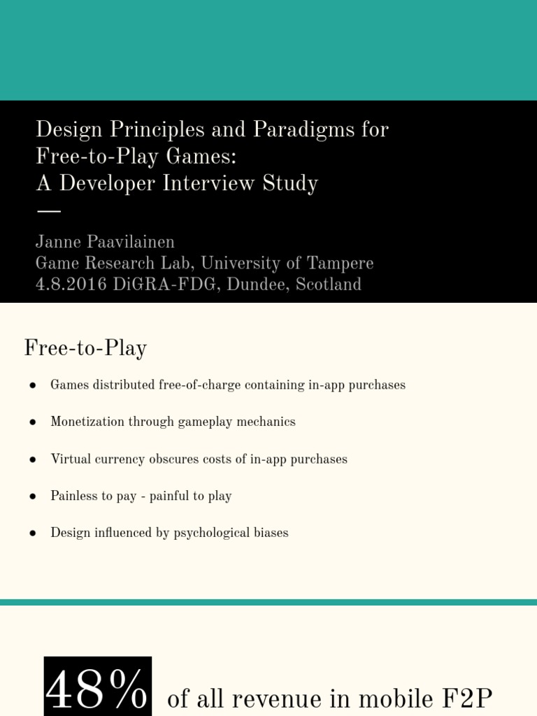 Design Principles and Paradigms For Free-to-Play Games - A Developer ...