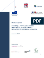 Studiu Național Percepția Populației Despre Mass-Media Și Aptitudinile Mediatice În Republica Moldova