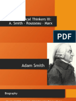 Political Thinkers III: A. Smith - Rousseau - Marx