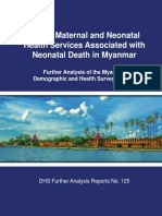 Use of Maternal and Neonatal Health Services Associated With Neonatal Death in Myanmar